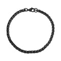 Unisex Steel Bracelet - 4mm Black Steel Wheat Chain Bracelet