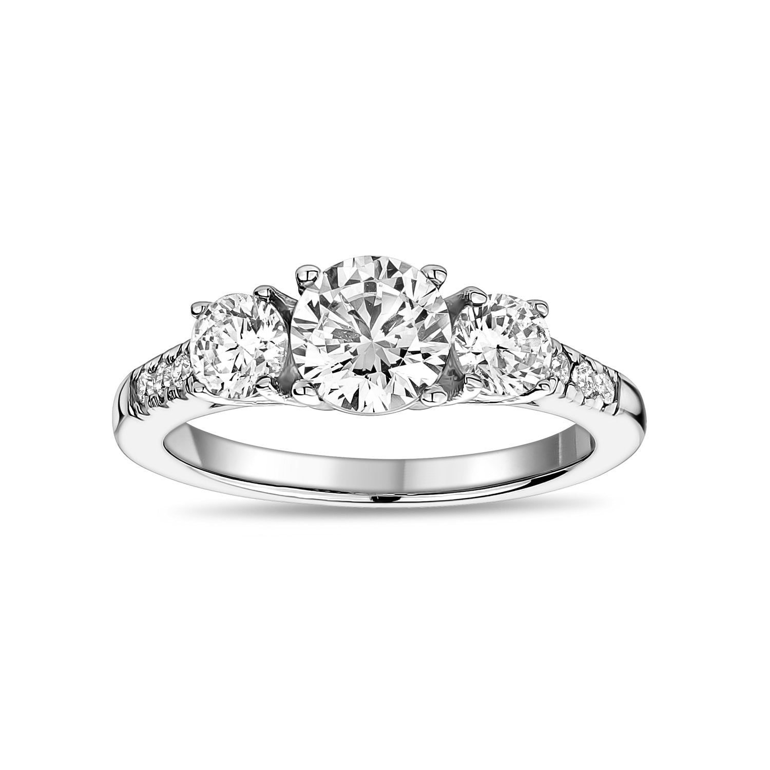 Stainless Steel Round Trinity Engagement Ring – The Steel Shop