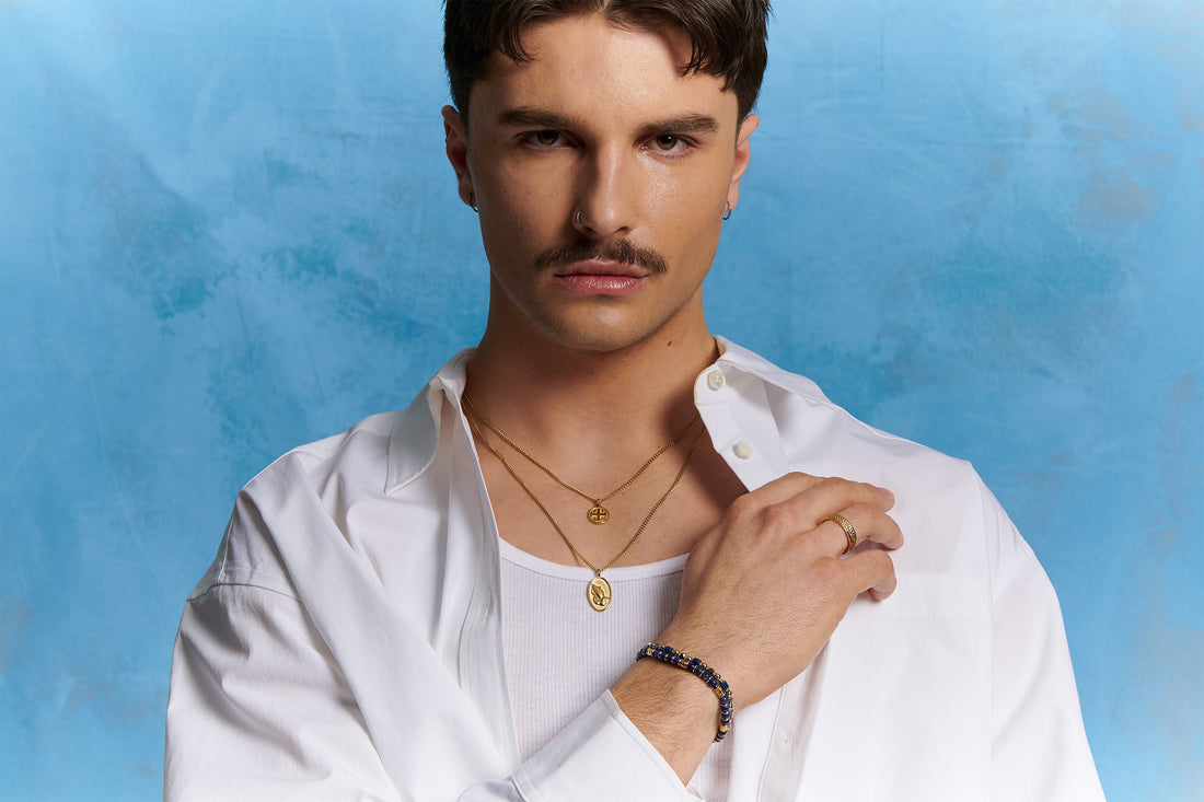 dog tag necklace for men engraved fathers day gift stainless steel chain