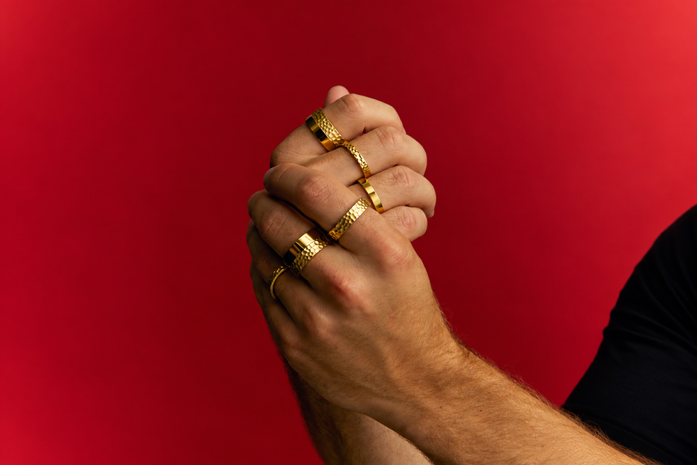 gold stainless steel rings 