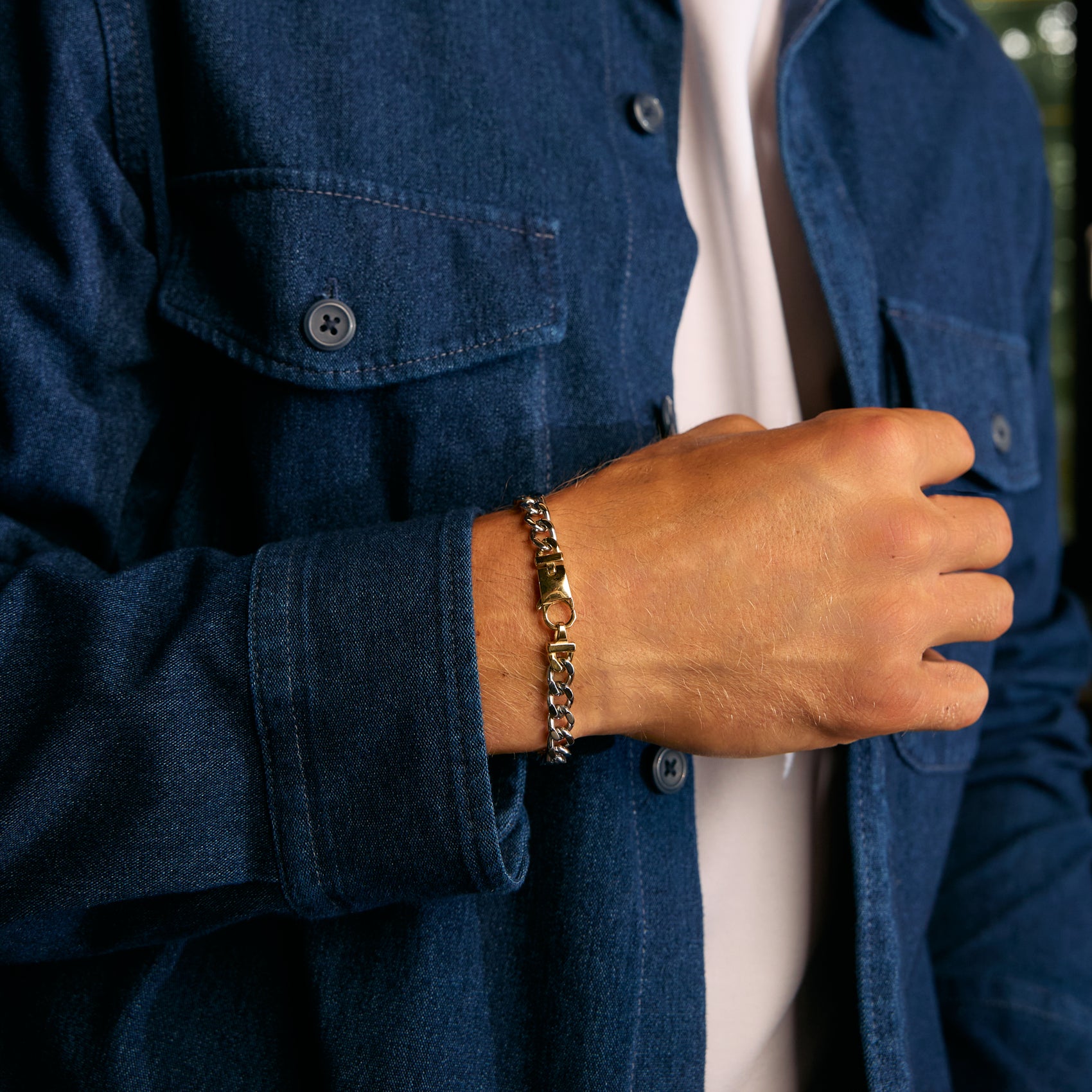 Gold Clasp Cuban Link Bracelet - Mens Steel Bracelets - The Steel Shop