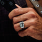 Crossfire Black Stone Signet Ring - Men Ring - The Steel Shop