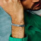 Iced Out Black Stone ID Link Bracelet - Mens Steel Bracelets - The Steel Shop