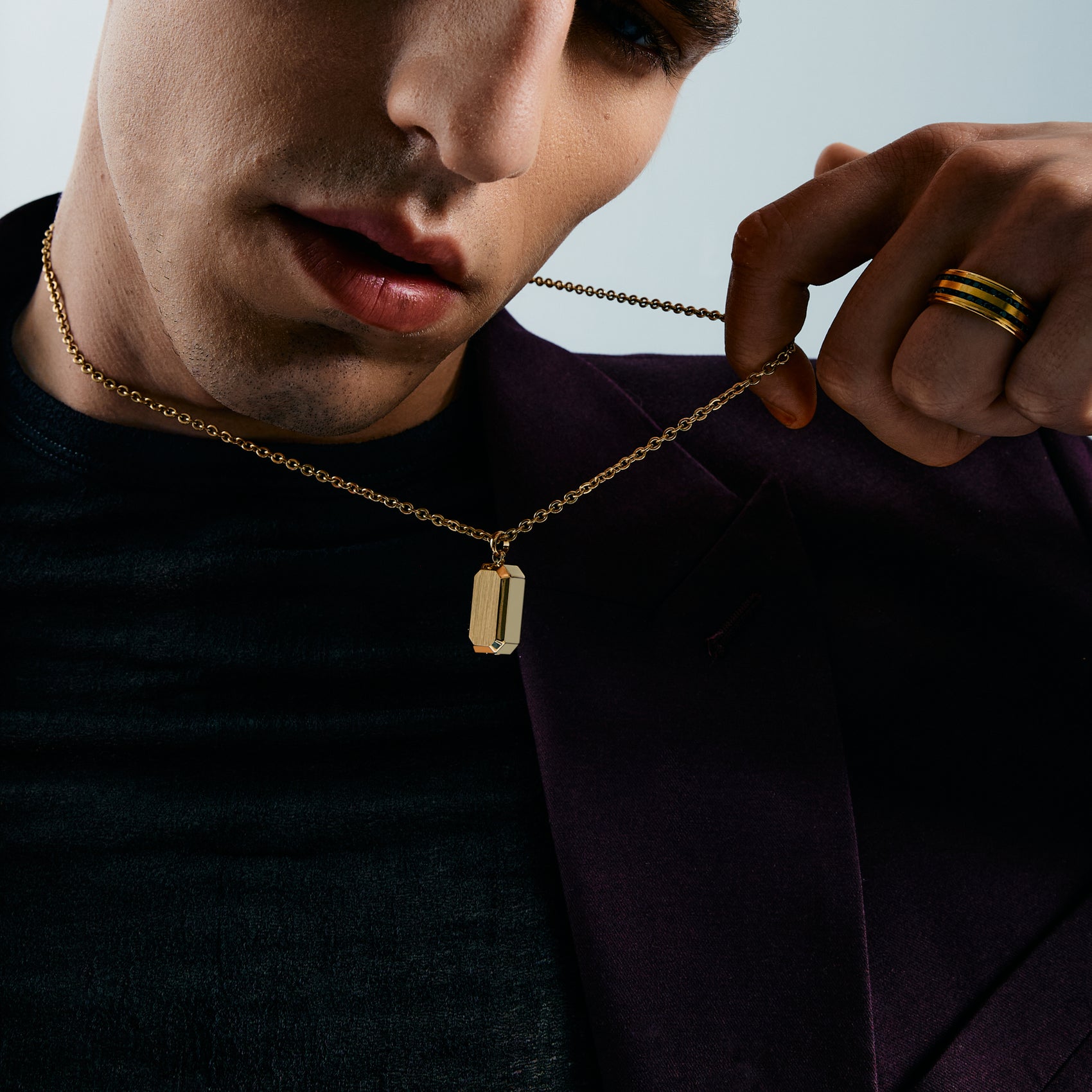 Beveled Edge Urn Pendant - Men Pendant - The Steel Shop