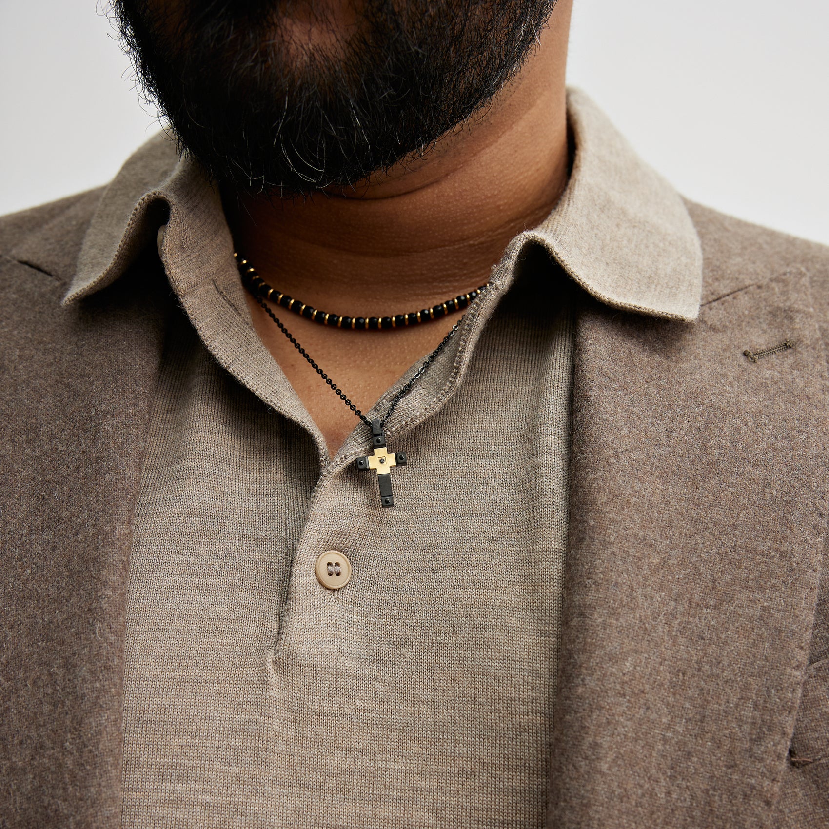 Modern Two-Tone Cross Pendant - Men Pendant - The Steel Shop