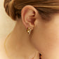 Stone-Set Oval Huggie Earrings | 20MM - Earrings - The Steel Shop