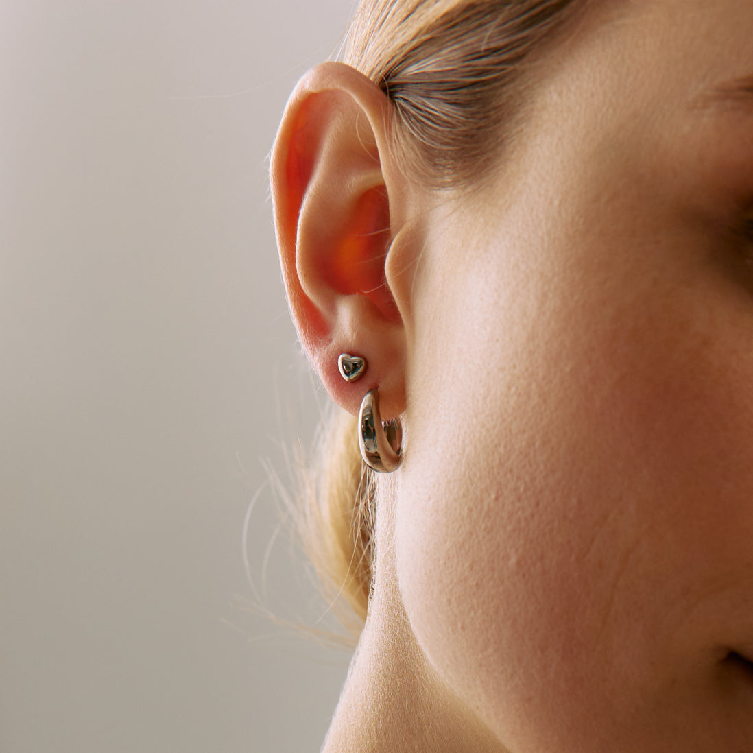 Mini Puffy Heart Studs - Earrings - The Steel Shop