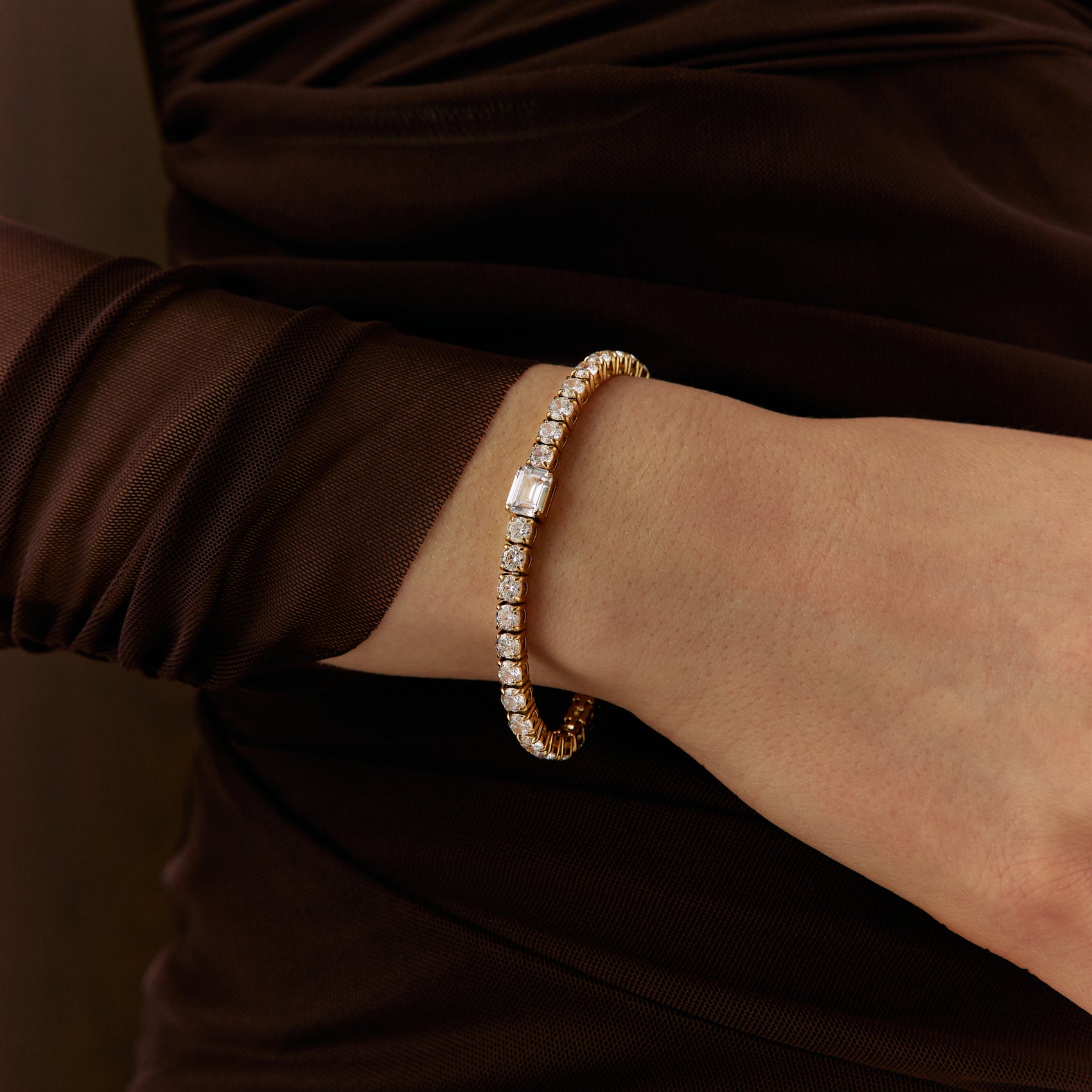 Emerald Accent Tennis Bracelet - Women Bracelet - The Steel Shop