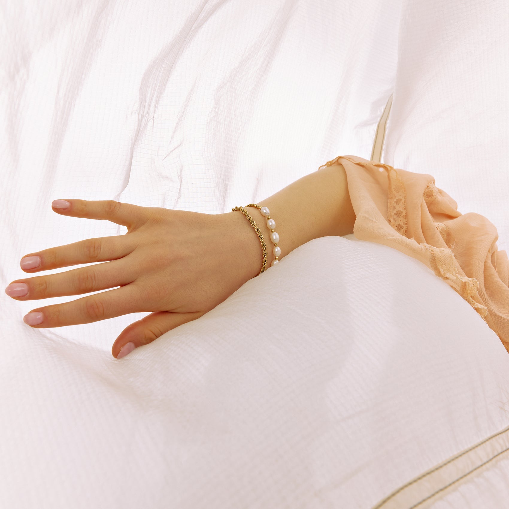Beaded Pearl Bracelet - Women Bracelet - The Steel Shop