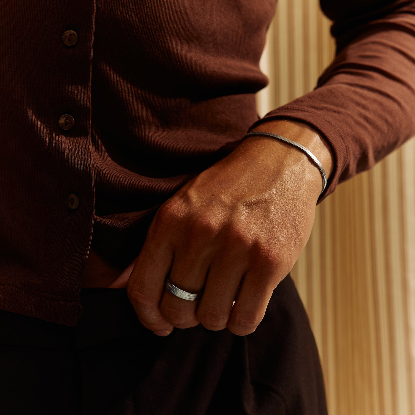 Matte Flat Snake Bracelet - Mens Steel Bracelets - The Steel Shop