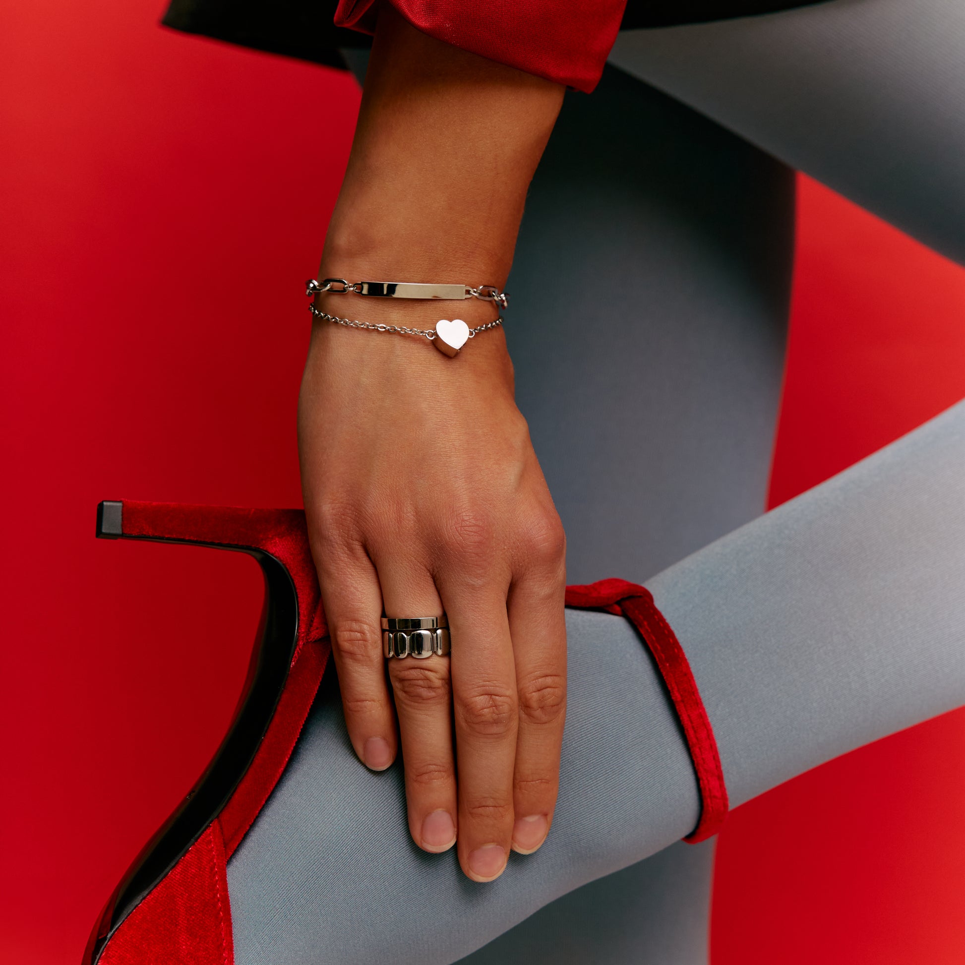 Puffy Link Band - Women Ring - The Steel Shop