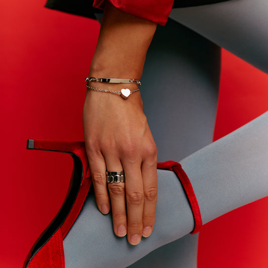 Puffy Link Band - Women Ring - The Steel Shop