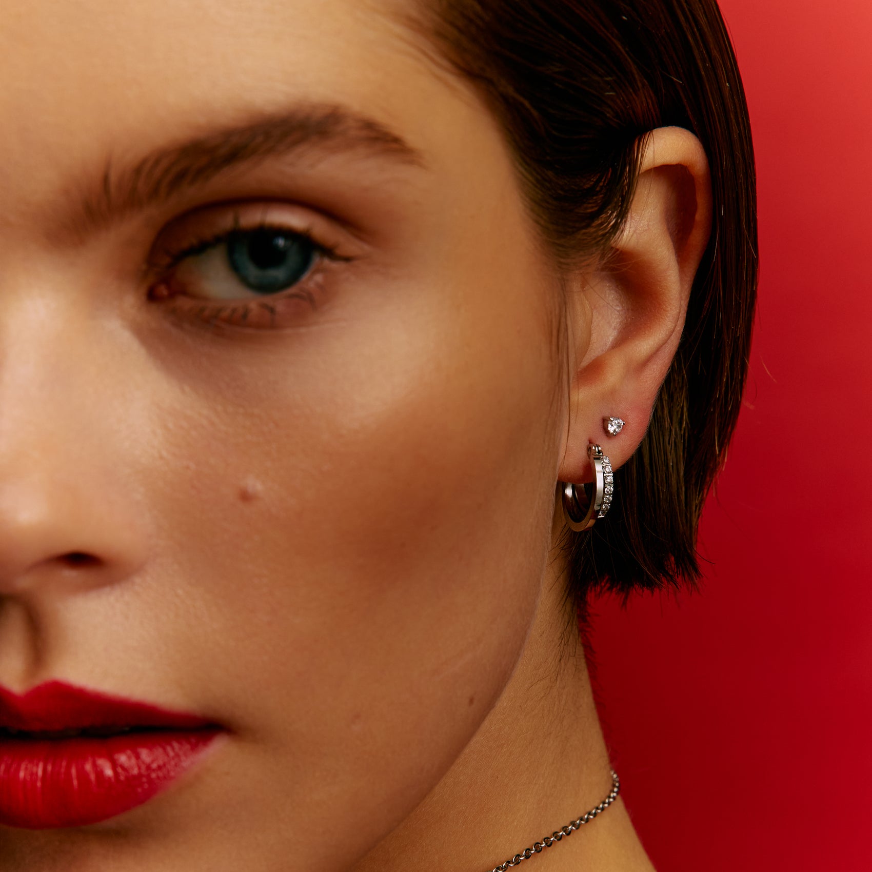 Contemporary Double Hoops - Earrings - The Steel Shop