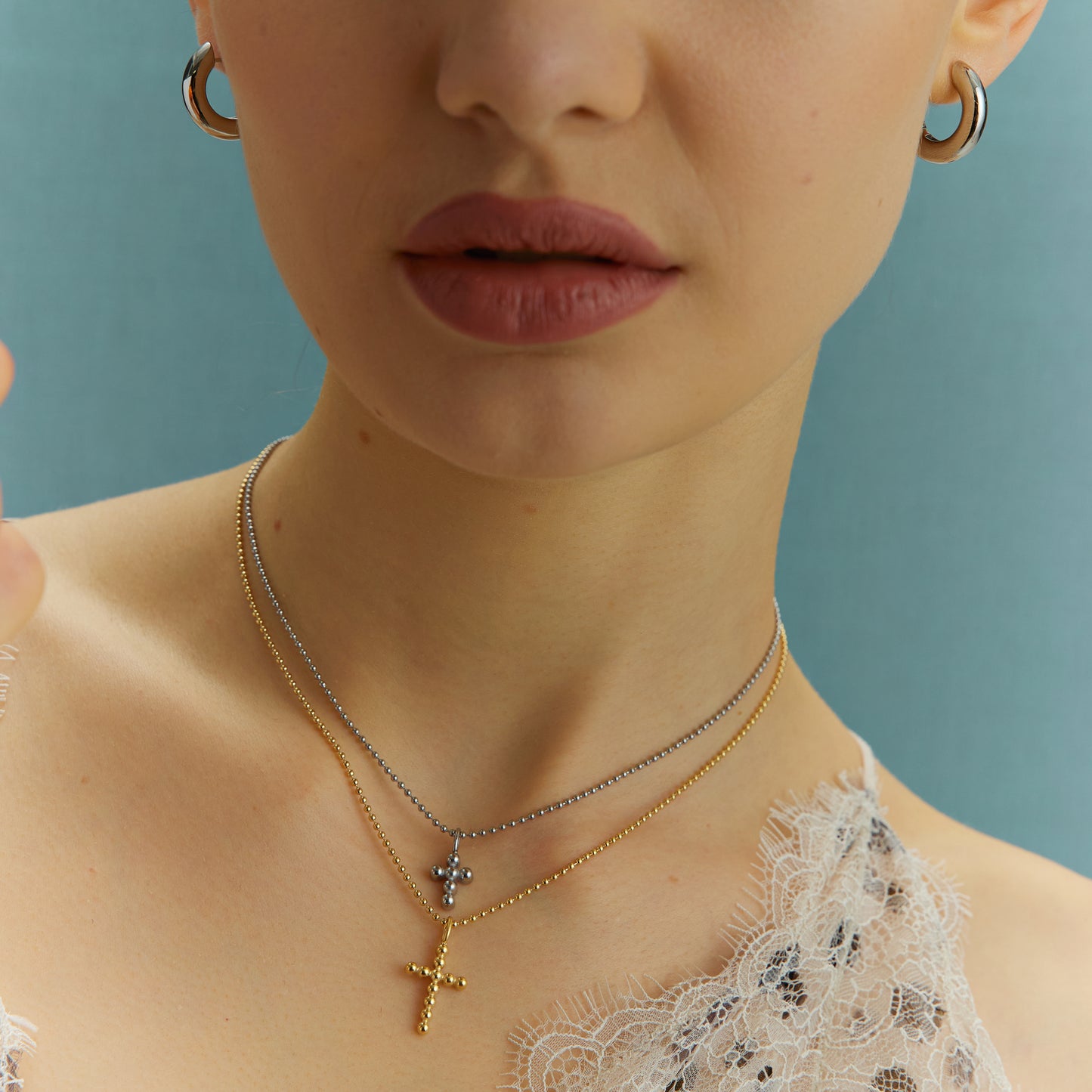 Beaded Cross Pendant