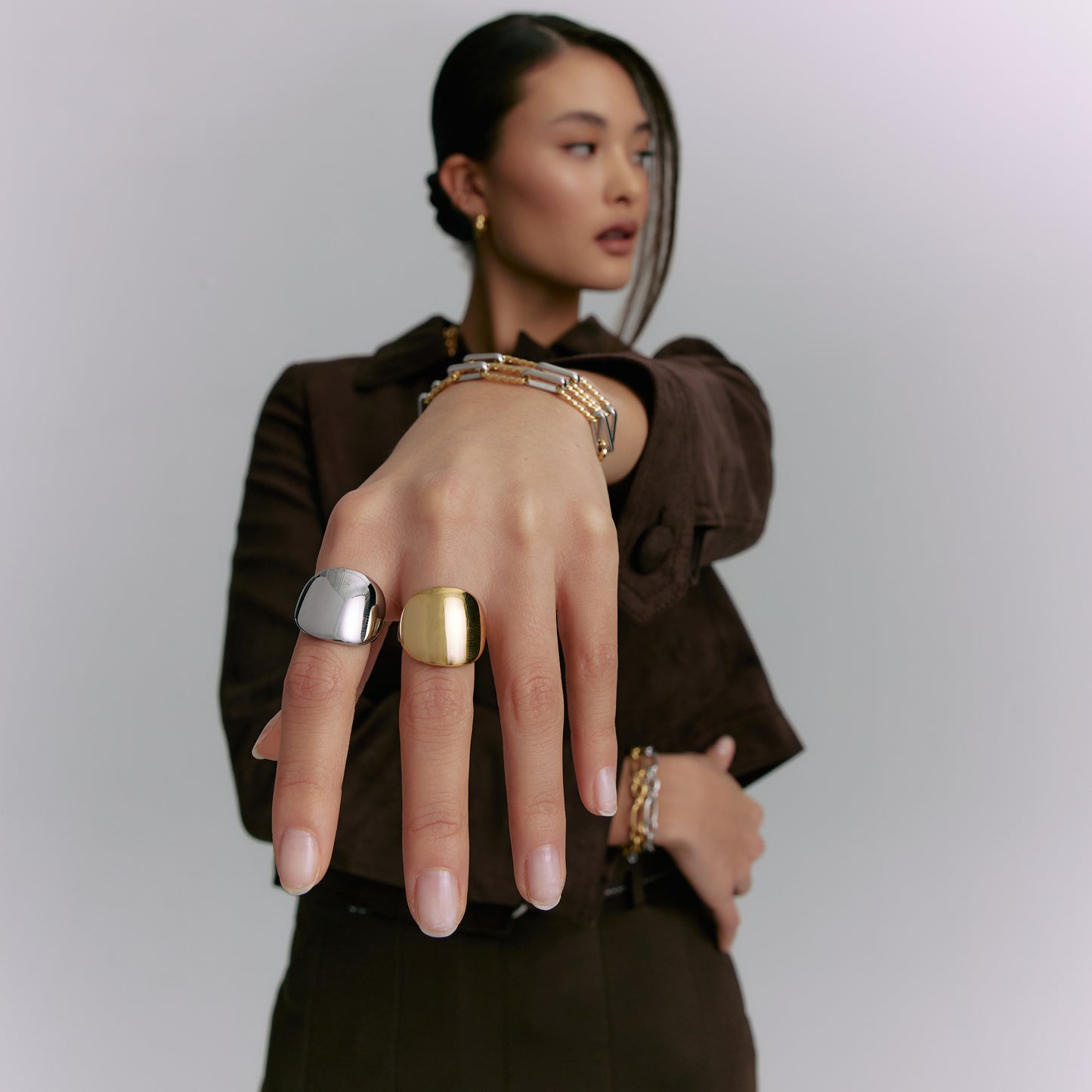 Contemporary Two Tone Link Bracelet