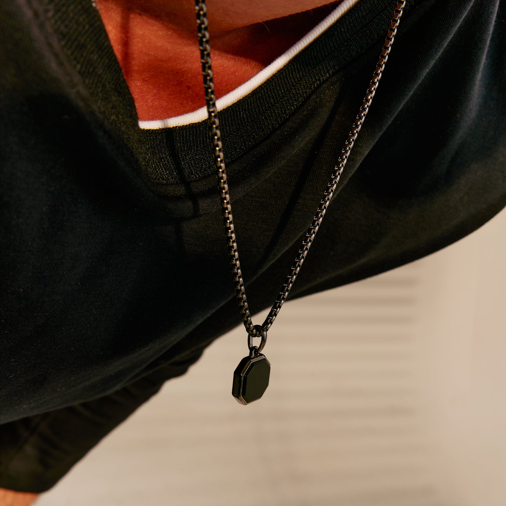 Black Onyx Octagon Pendant