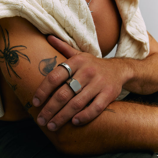 Matte & Shiny Signet Ring