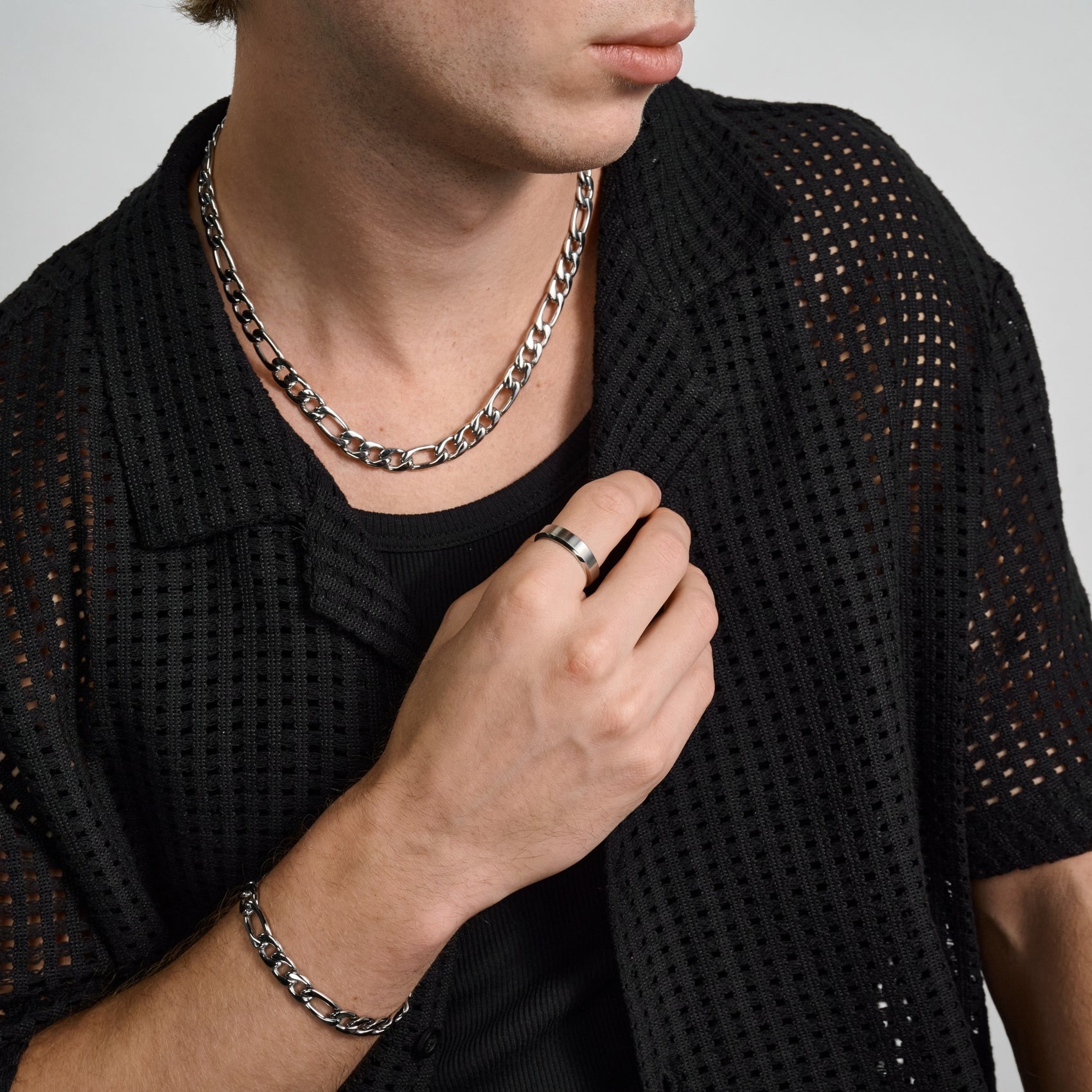 10mm Figaro Link Chain - Men Necklace - The Steel Shop
