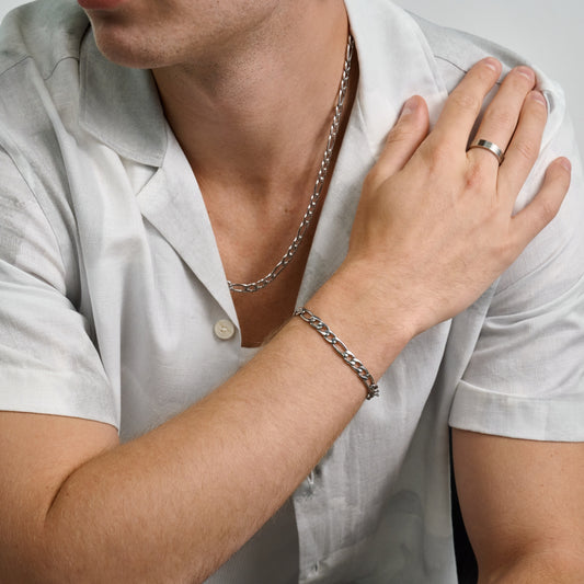 7mm Figaro Set | Silver