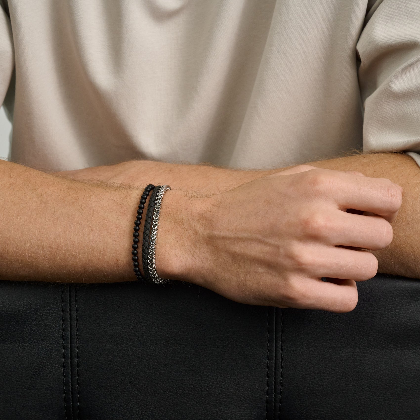 The Dark Knight Stack | 4MM - Bracelet Stacks - The Steel Shop