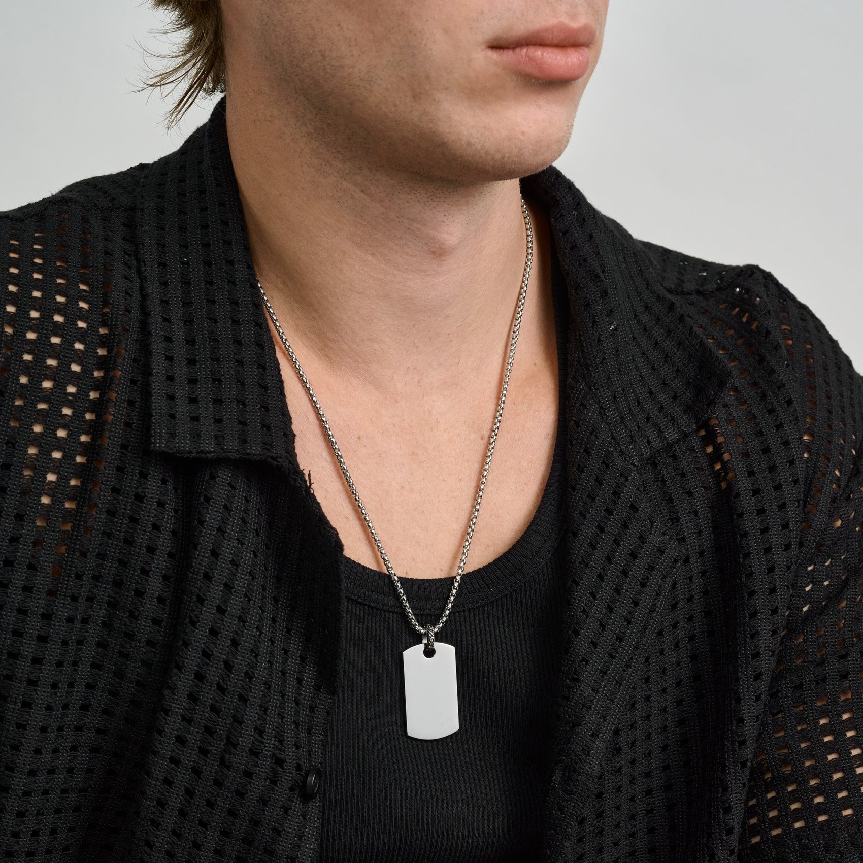 Detailed Dog Tag - Men Pendant - The Steel Shop