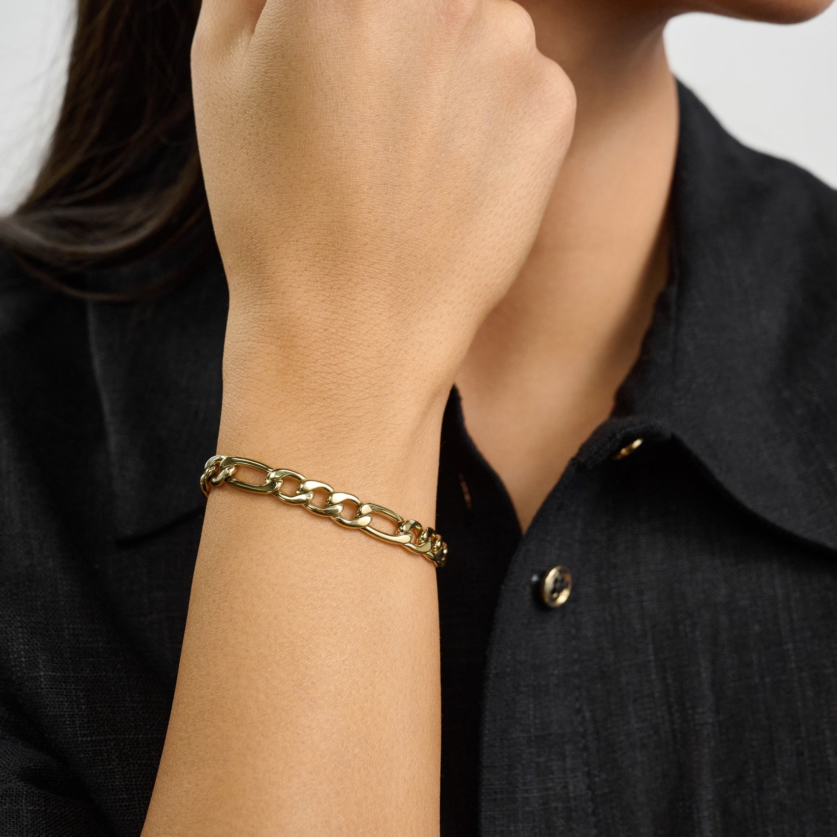 7mm Figaro Link Bracelet - Unisex Steel Bracelet - The Steel Shop