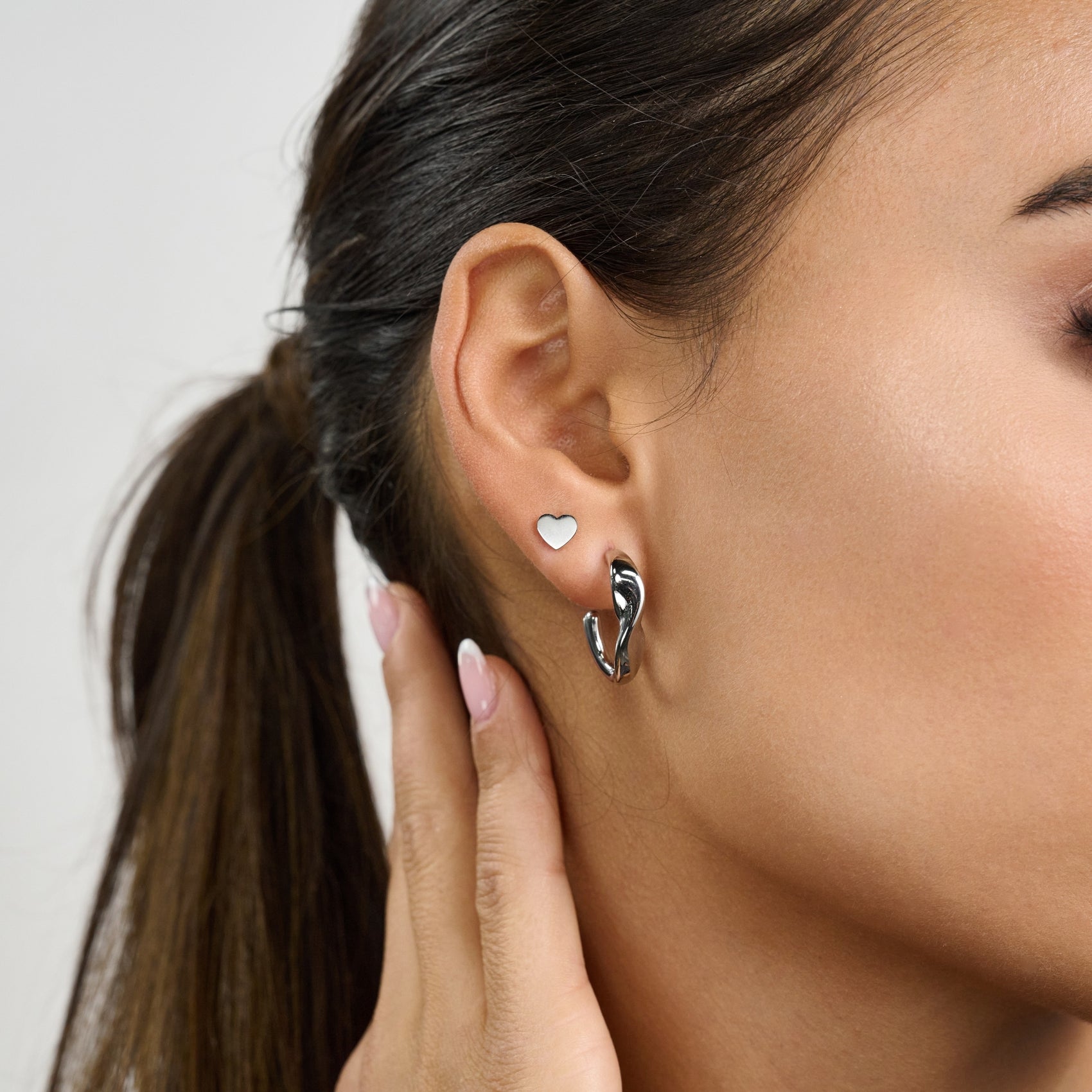 Spiral Stud Hoops - Earrings - The Steel Shop