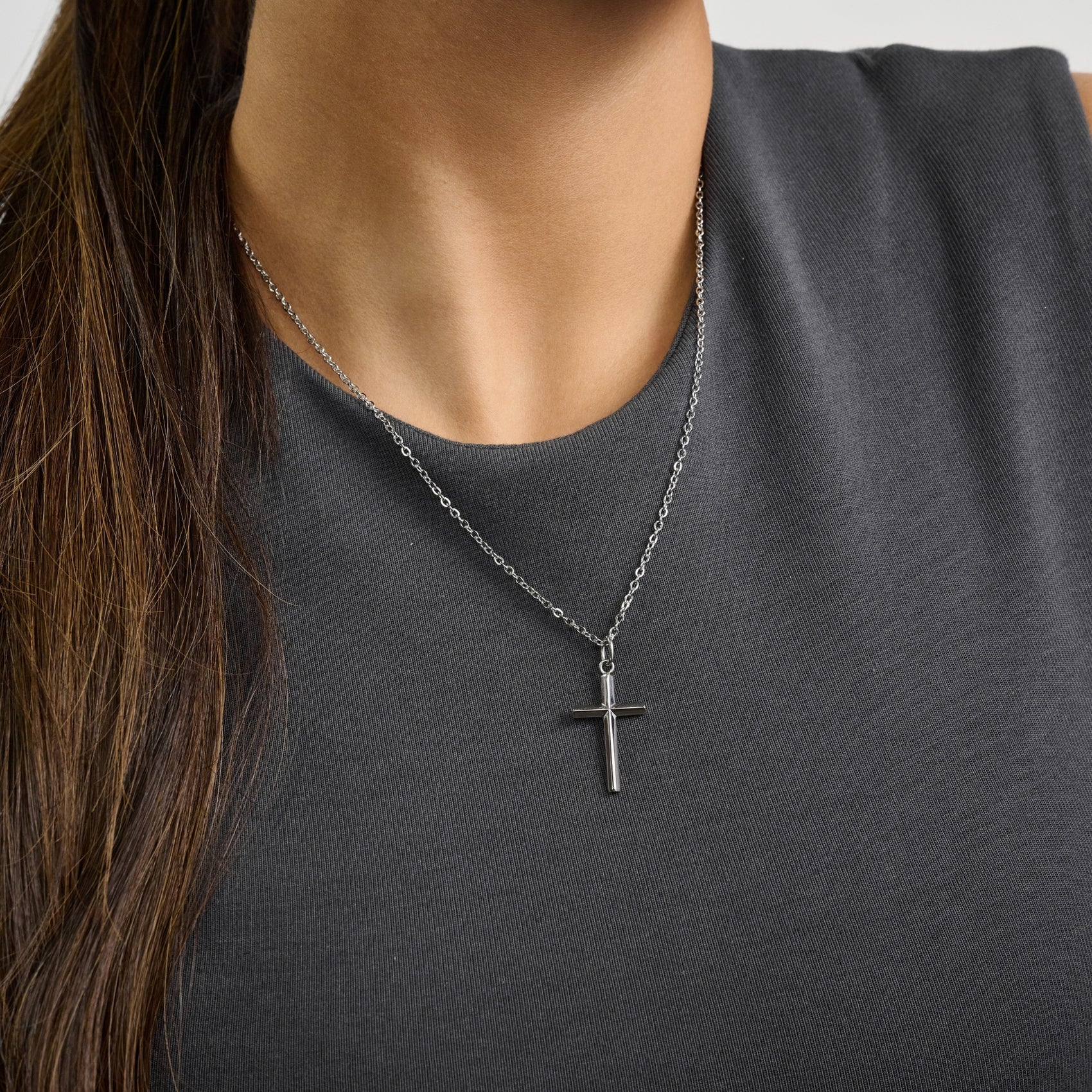 Modern Cross Pendant - Women Pendant - The Steel Shop