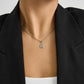 Stone-Set Initial Pendant - Women Pendant - The Steel Shop
