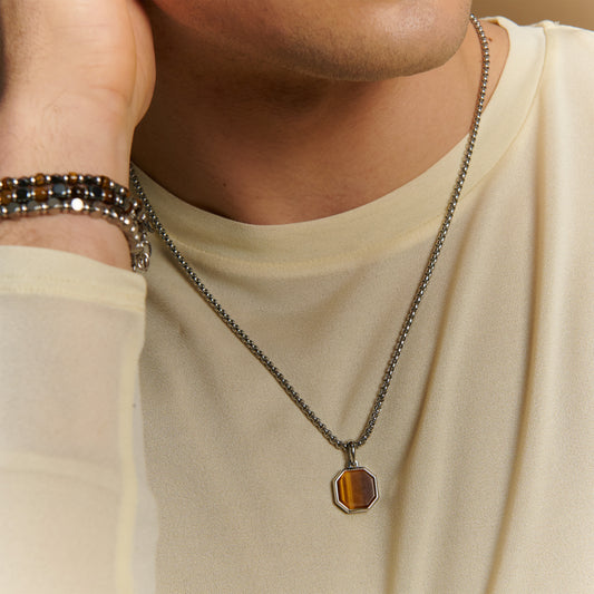 Tiger’s Eye Octagon Pendant