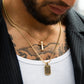 Black Stone Reversible Cross - Men Pendant - The Steel Shop