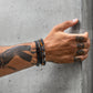 Midnight Shield Bead Bracelet | 4MM - Mens Steel Bead Bracelets - The Steel Shop