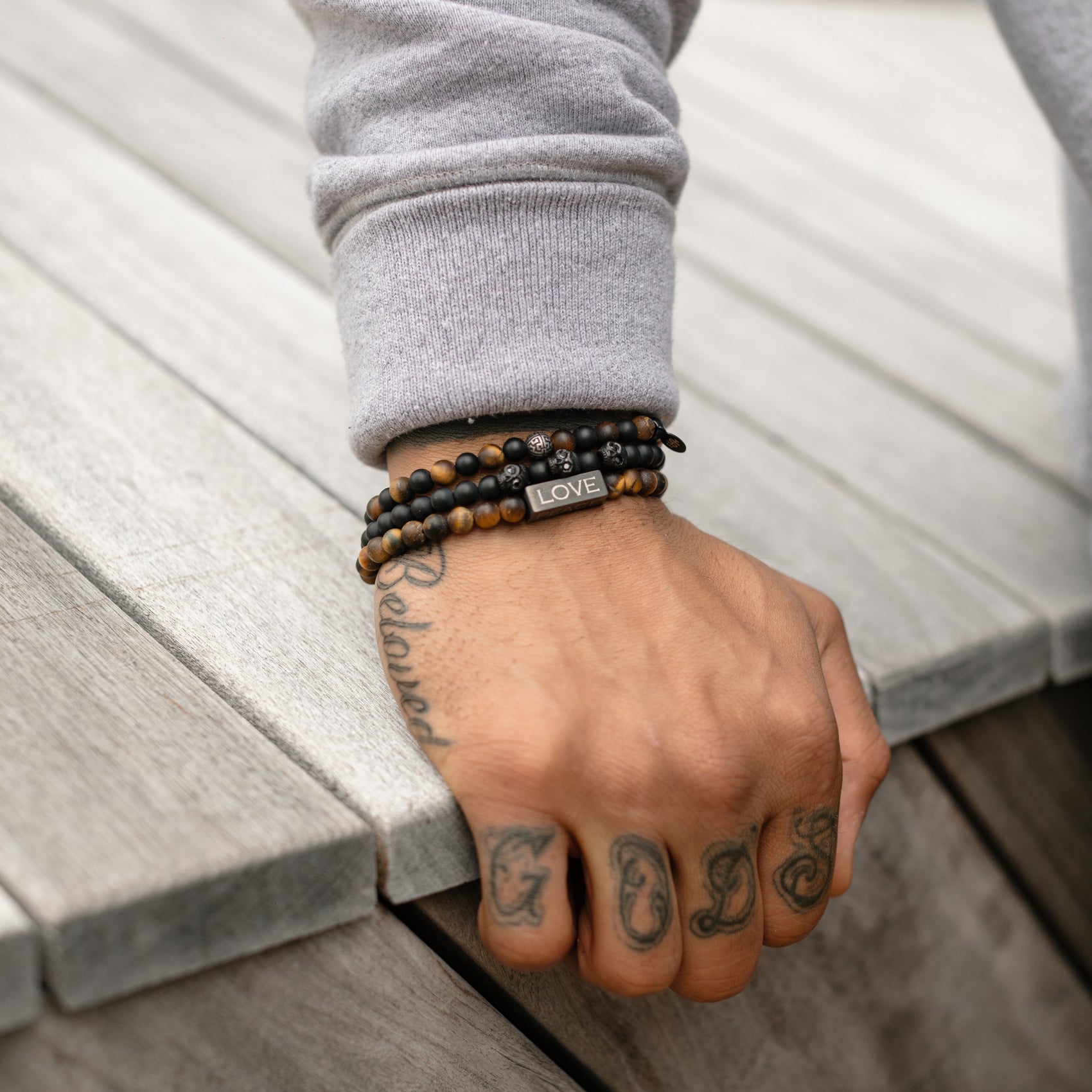 6mm Matte Tiger Eye Bead Bracelet - Unisex Bead Bracelet - The Steel Shop