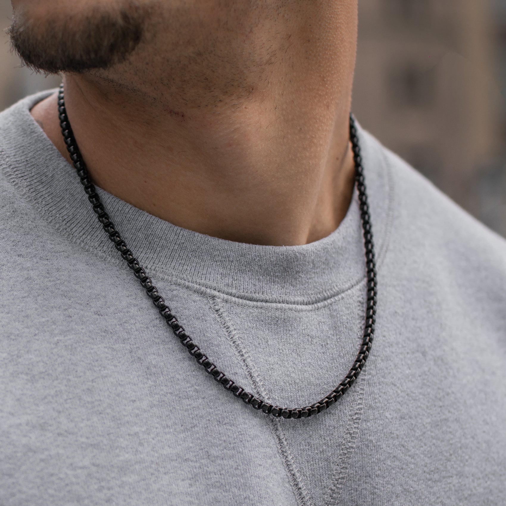 5mm Round Box Link Chain - Men Necklace - The Steel Shop