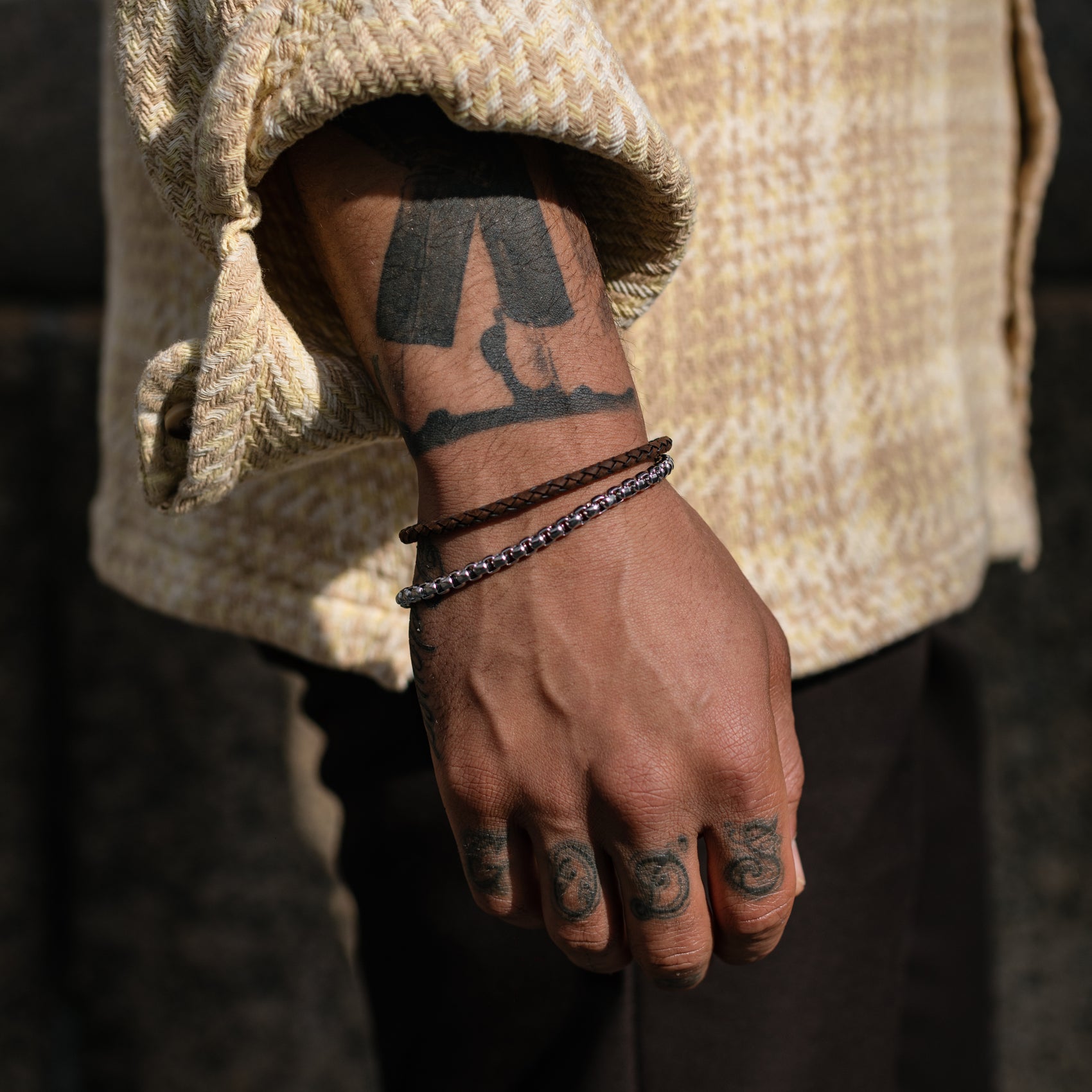 Leather Bracelet | 4MM - Mens Steel Leather Bracelets - The Steel Shop