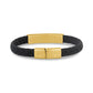 8mm Flat Leather ID Bracelet - Mens Steel Leather Bracelets - The Steel Shop