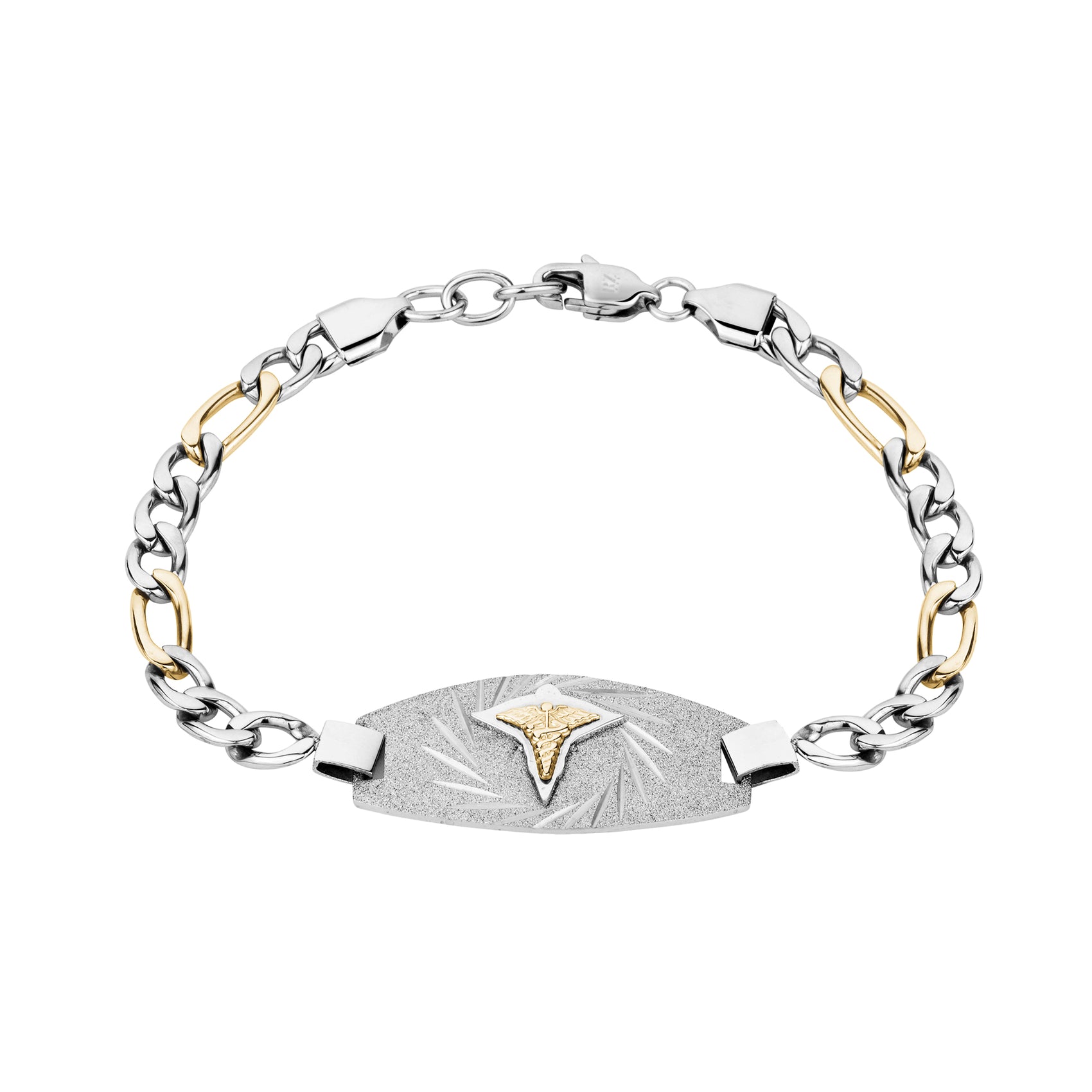 Medical ID Figaro Link Bracelet - Medical Bracelets - The Steel Shop