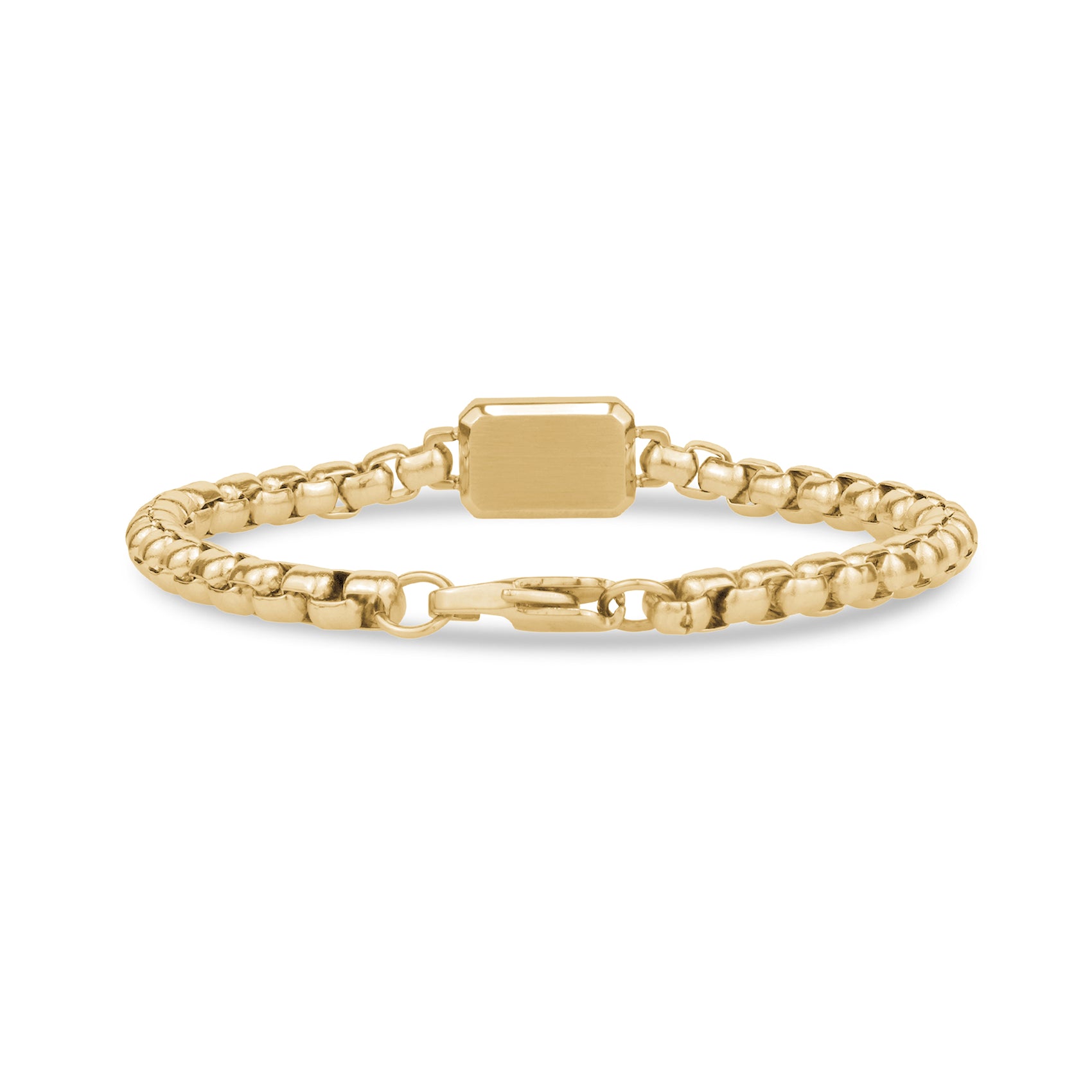 5mm Round Box ID Tag Bracelet - Mens Steel Bracelets - The Steel Shop