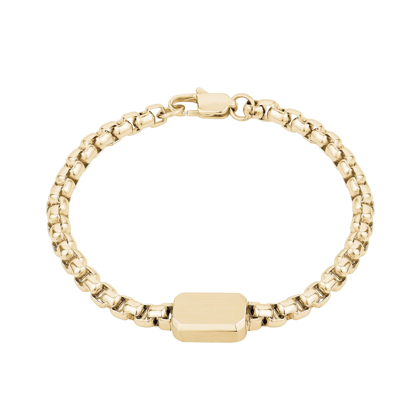 5mm Round Box ID Tag Bracelet - Mens Steel Bracelets - The Steel Shop
