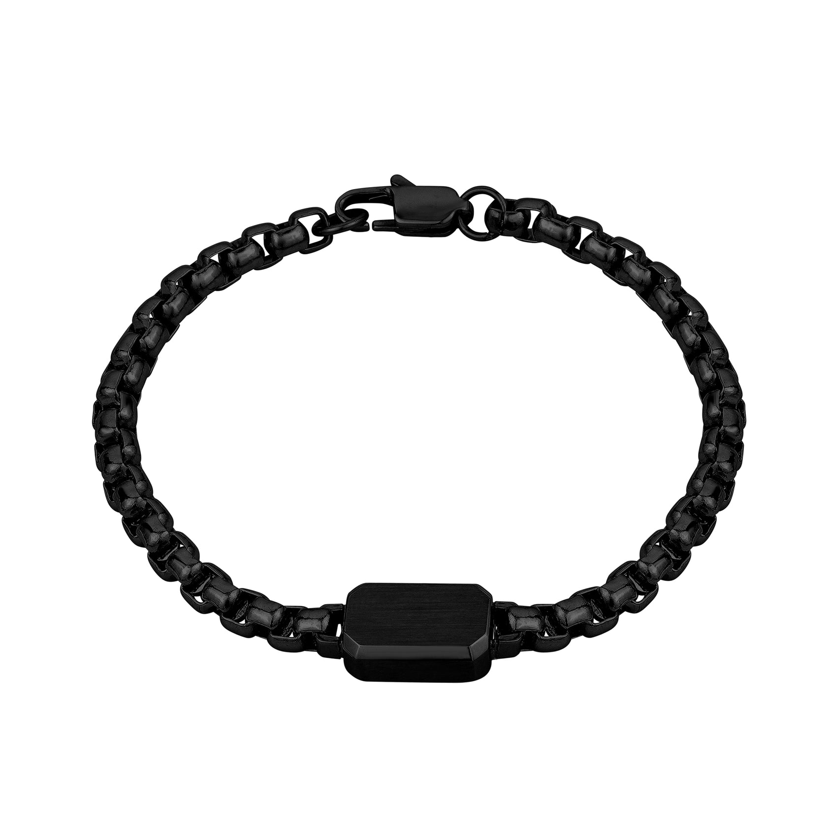 5mm Round Box ID Tag Bracelet - Mens Steel Bracelets - The Steel Shop