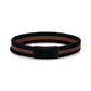 Triple Row Black & Brown Leather Bracelet - Mens Steel Leather Bracelets - The Steel Shop