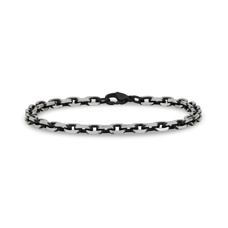 Two Tone Anchor Link Bracelet | 5MM - Mens Steel Bracelets - The Steel Shop