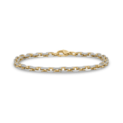 Two Tone Anchor Link Bracelet | 5MM - Mens Steel Bracelets - The Steel Shop