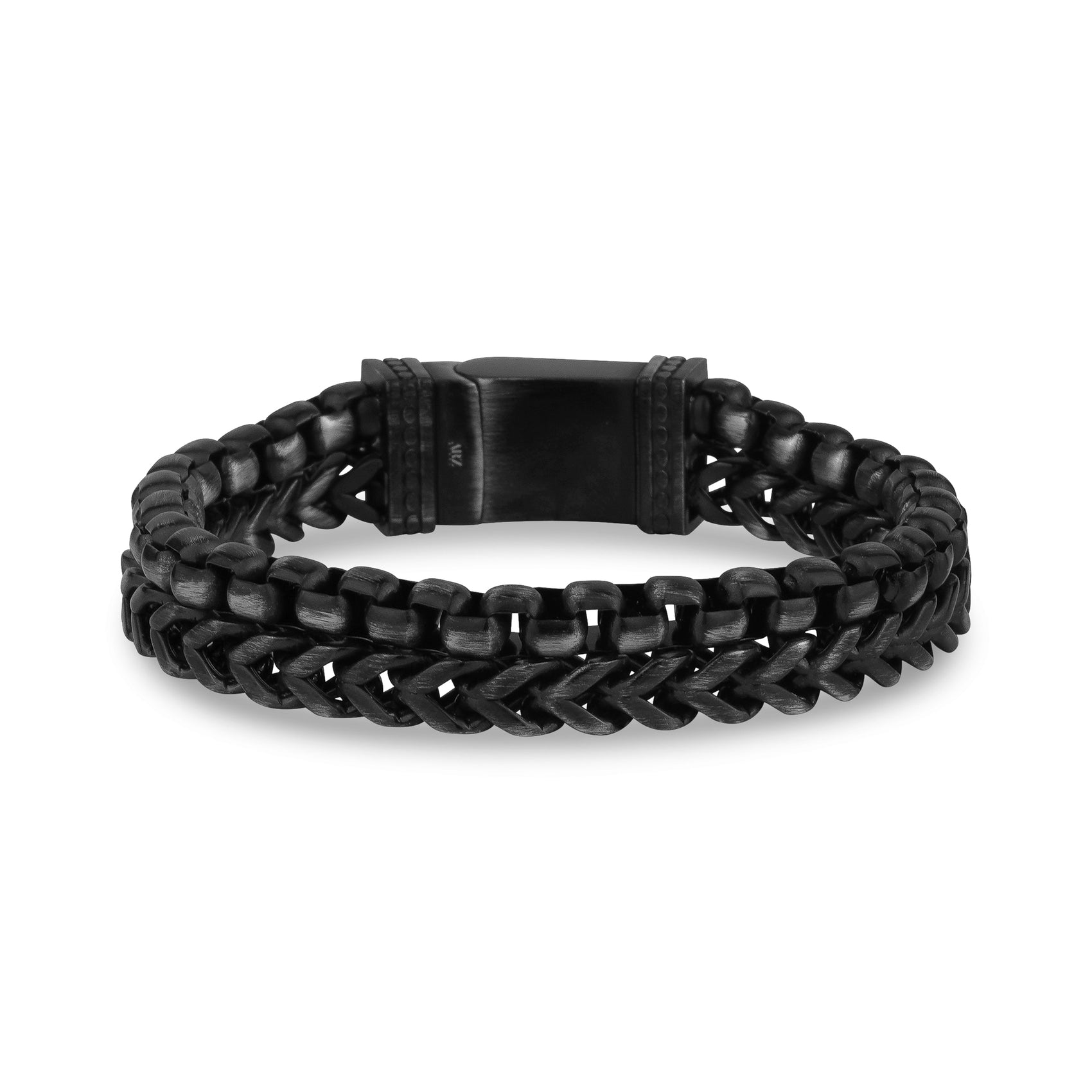 Round Box + Franco Link Bracelet - Mens Steel Bracelets - The Steel Shop