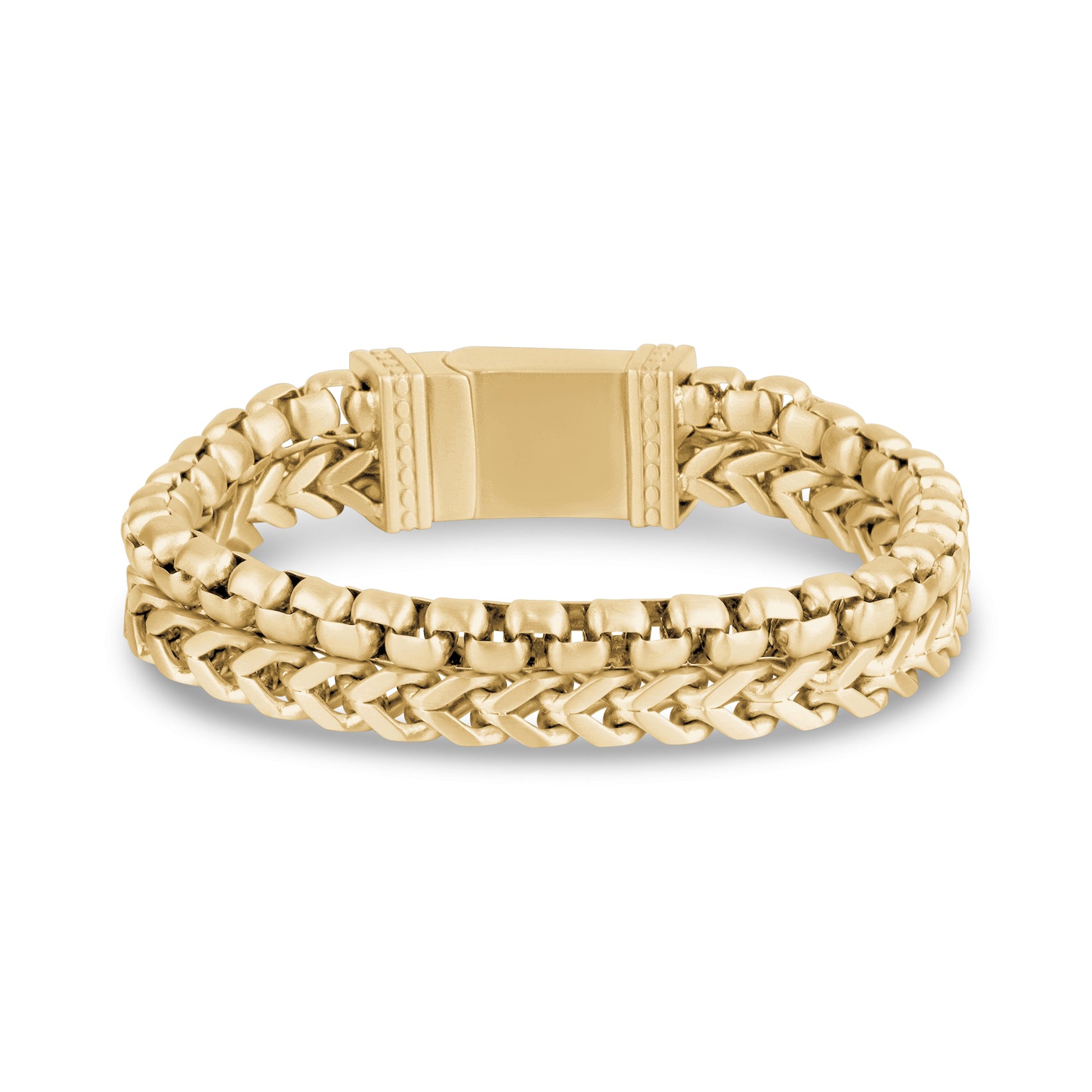 Round Box + Franco Link Bracelet - Mens Steel Bracelets - The Steel Shop