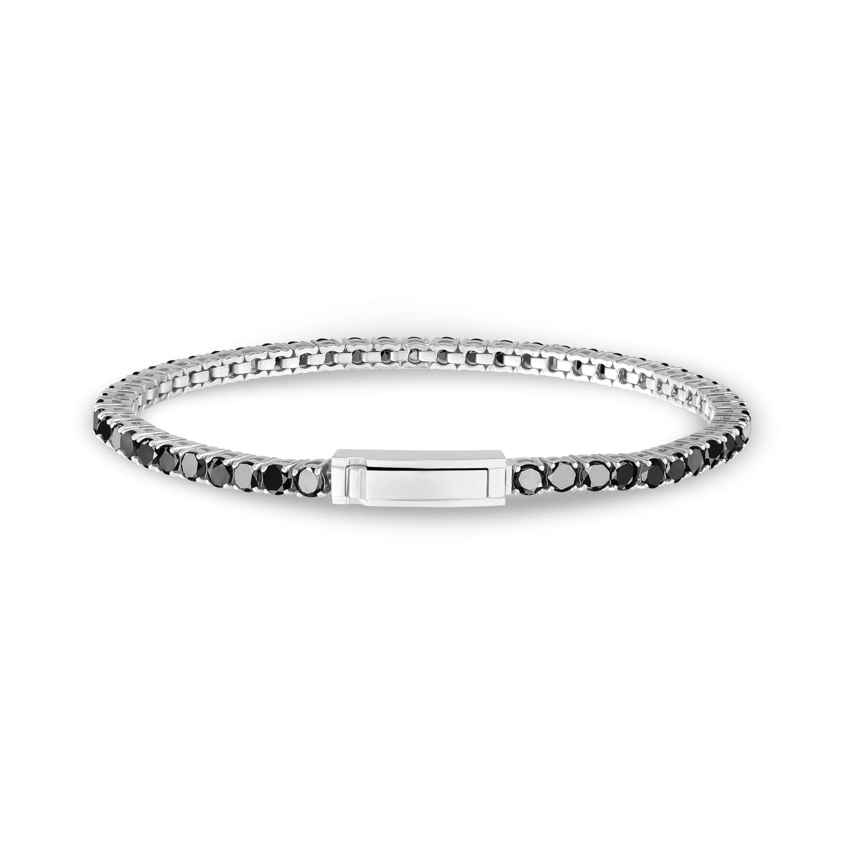 Black Stone Tennis Bracelet | 3mm - Mens Steel Bracelets - The Steel Shop