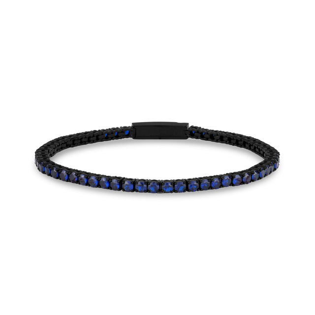 Blue Stone Tennis Bracelet | 3mm - Mens Steel Bracelets - The Steel Shop