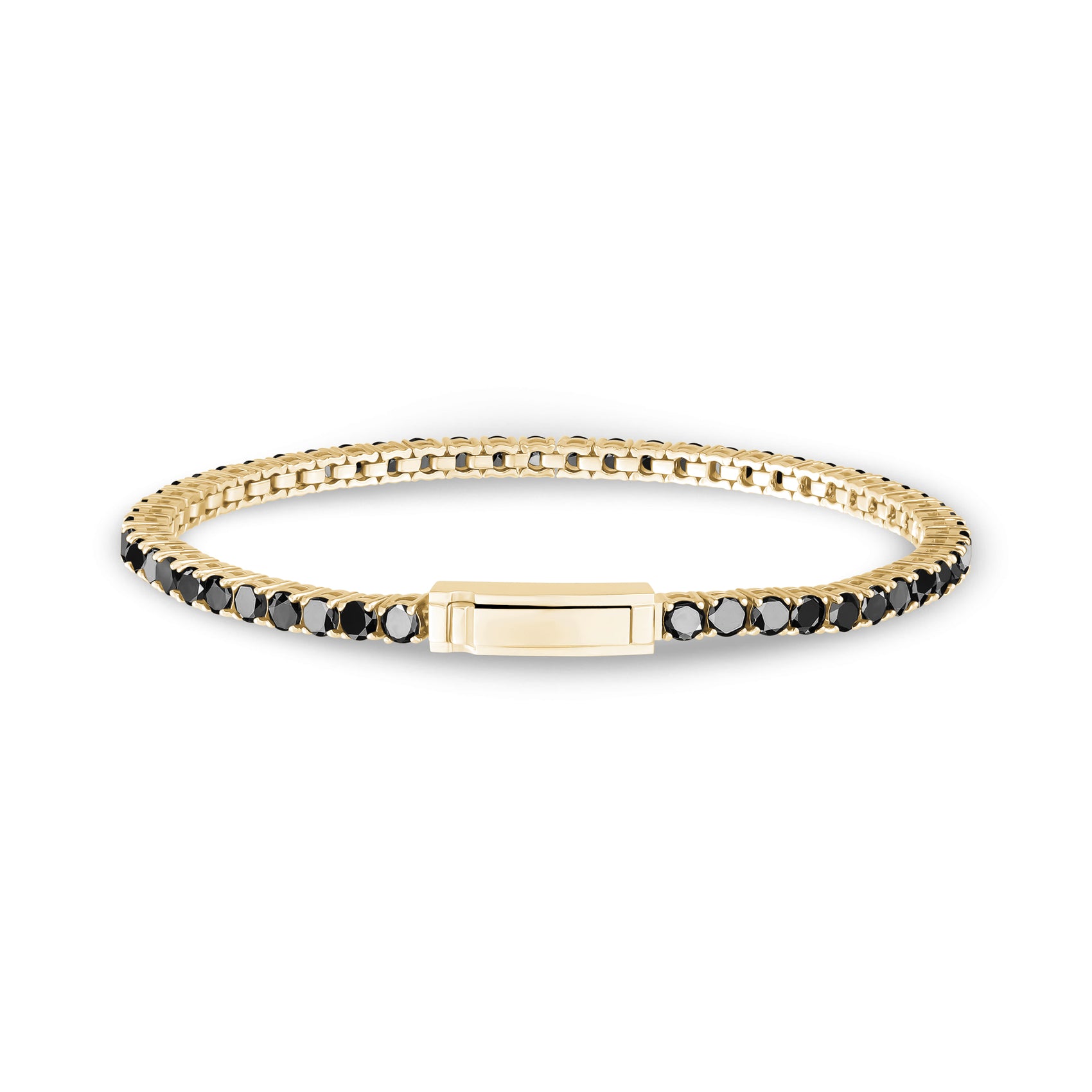 Black Stone Tennis Bracelet | 3mm - Mens Steel Bracelets - The Steel Shop