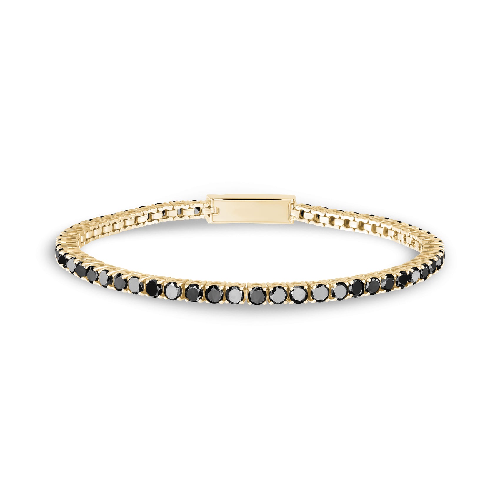 Black Stone Tennis Bracelet | 3mm - Mens Steel Bracelets - The Steel Shop