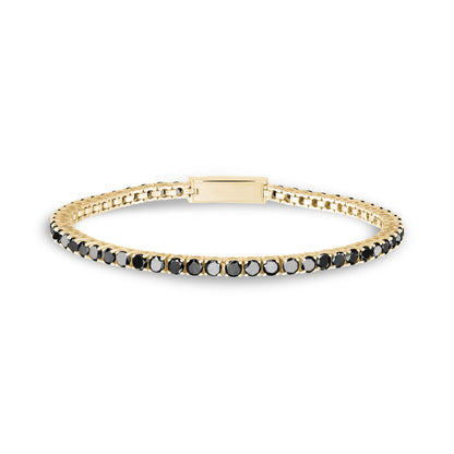 Black Stone Tennis Bracelet | 3mm - Mens Steel Bracelets - The Steel Shop